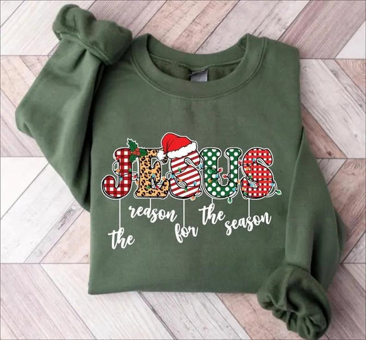 Jesus Is The Reason For The Season Sweatshirt Tshirt, Christmas Christian Gift, Religious Christian Christmas Faith,...