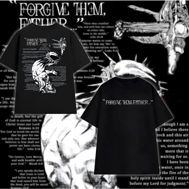 Jesus Jojo, Forgive Them Father Anime Unisex Tee | JoJo's Bizarre Adventure Fan Gift, Streetwear Style Hoodie, Sweatshirt