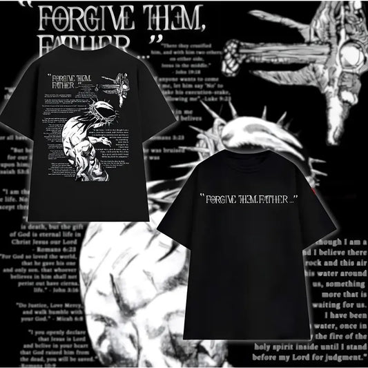 Jesus Jojo, Forgive Them Father Anime Unisex Tee | JoJo's Bizarre Adventure Fan Gift, Streetwear Style Hoodie, Sweatshirt