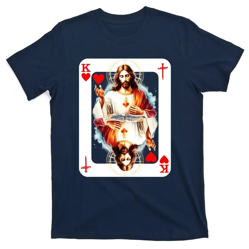 Jesus King Of Hearts Christian Sacred Heart Of Jesus Christ 3 Nails Cross T-Shirt Redeemed Collection Hoodie, Sweatshirt