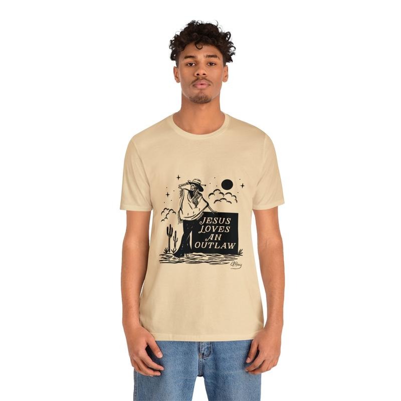 Jesus Loves A Cowgirl El Ray Art Unisex Jersey Short Sleeve Tee, Trendy Cowgirl Shirt, Unisex T-Shirt, Gifts For Women...