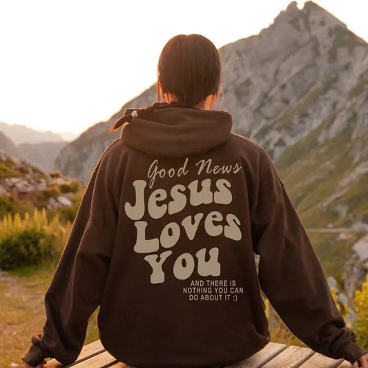 Jesus Loves You Christian Hoodie Jesus Hoodie Trendy Hoodie Christian Sweatshirt Cotton  Tops T-Shirts | WearSparks.com
