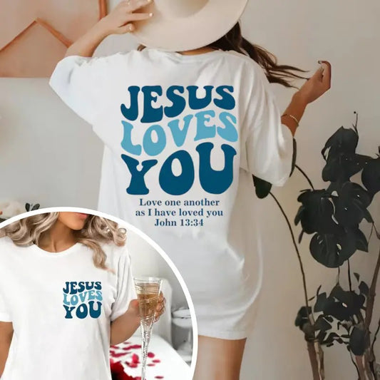 Jesus Loves You Christian Shirt Christian Sweater Jesus Shirt Bible Verse Shirt Christian Merch Gift For Her Gift For Mom...