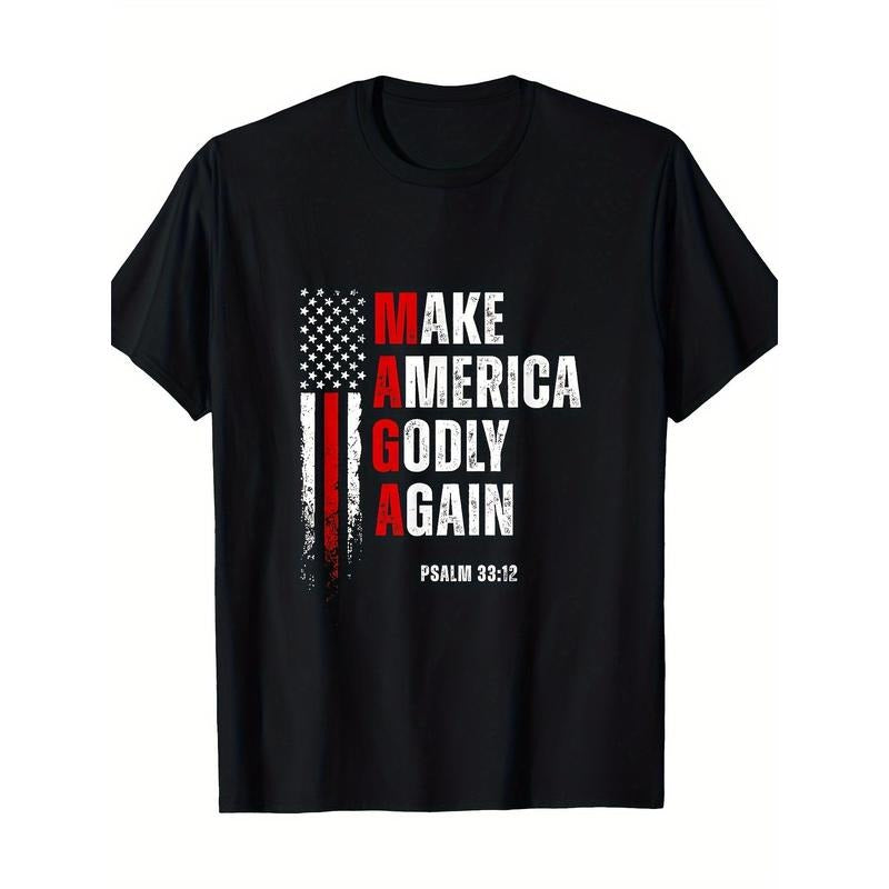 Jesus Make America Godly Again American Patriot Christian T-Shirt- g 180g cotton, printed T-shirt made in usa Hoodie,...