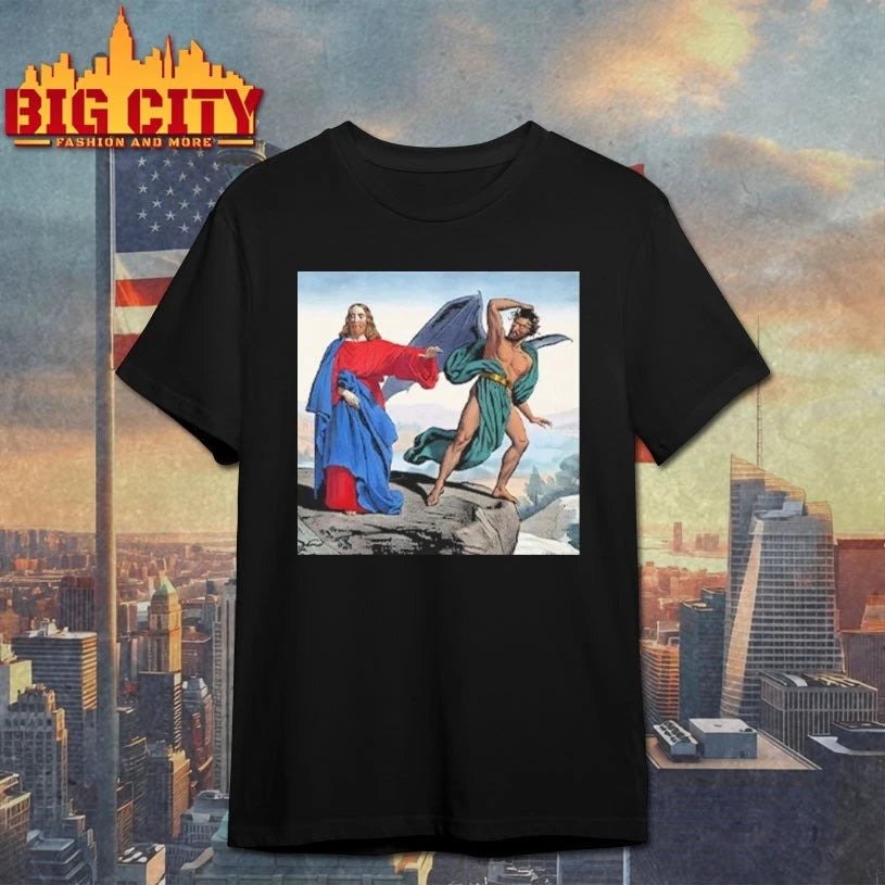 Jesus Satan Tempts Christ On The Mountain shirt