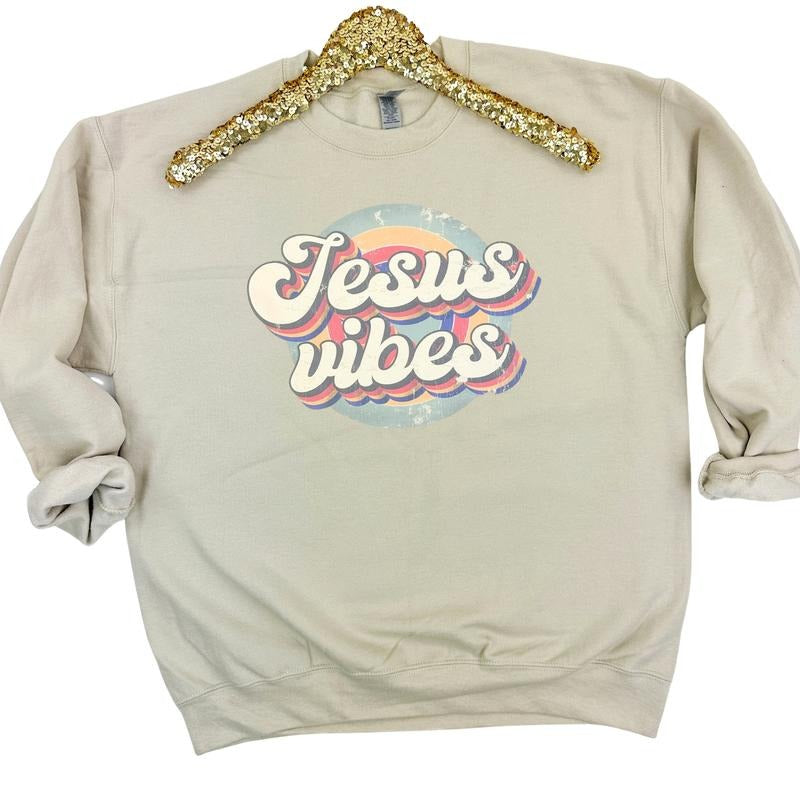 Jesus Vibes Retro Sweatshirt T-Shirts, Hoodie | WearSparks.com