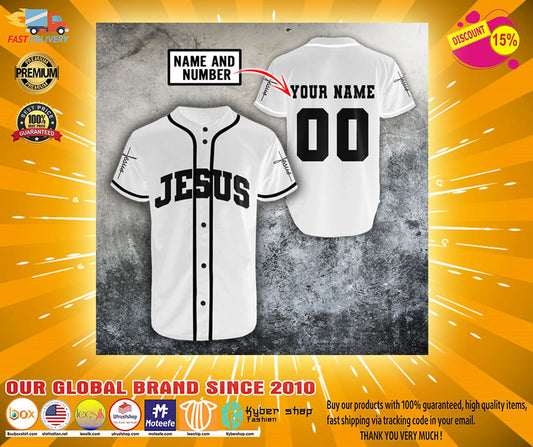 Jesus christian custom name and number baseball jerseyshirt