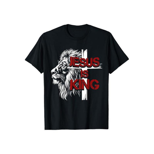 Jesus is King Lion Shirt Cotton Casual Street Style Crew Neck Short Sleeve T-Shirt Trendy Top for Women for Men, Perfect...