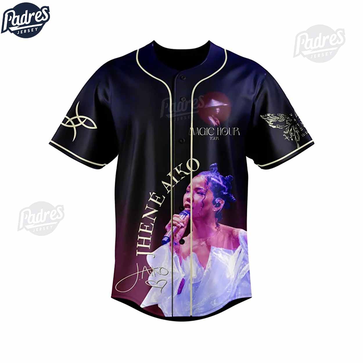 Jhene Aiko Magic Hour Tour Custom Baseball Jersey - Padres Jersey Oasis: Elevate Your Baseball Style Game... (Image 2)