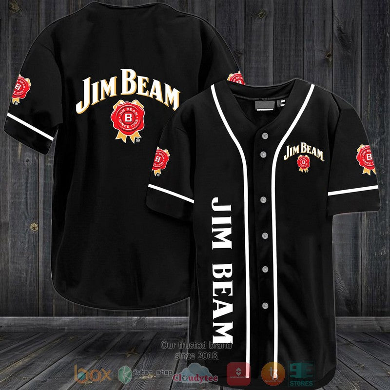 Jim Beam In Black Baseball shirt