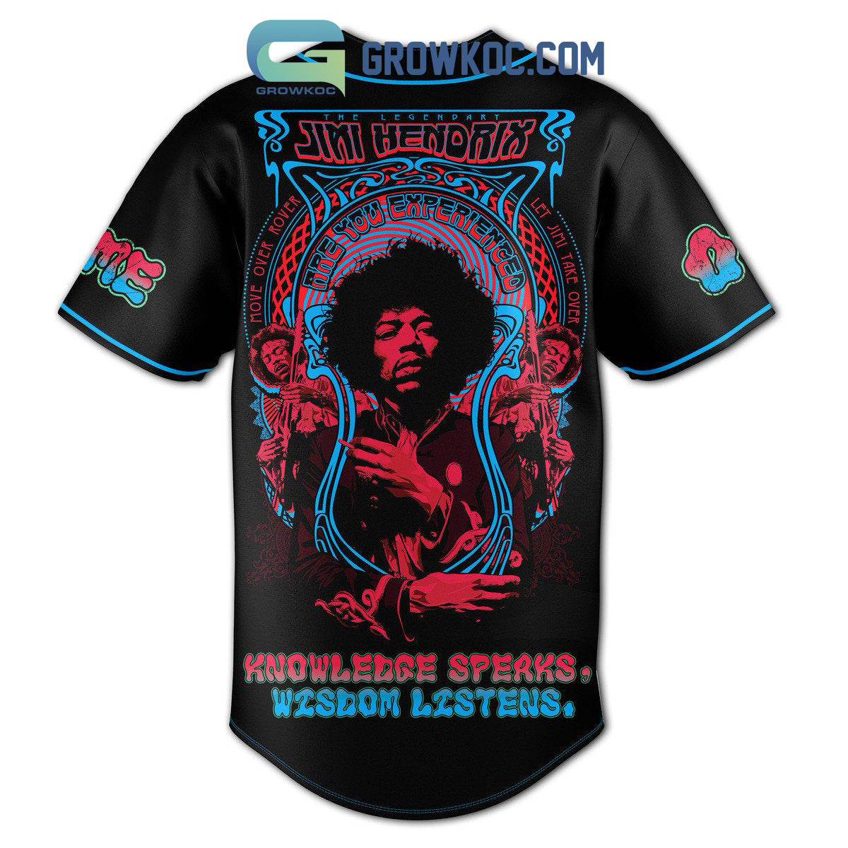 Jimi Hendrix Knowledge Speaks Wisdom Listens Personalized Baseball Jersey