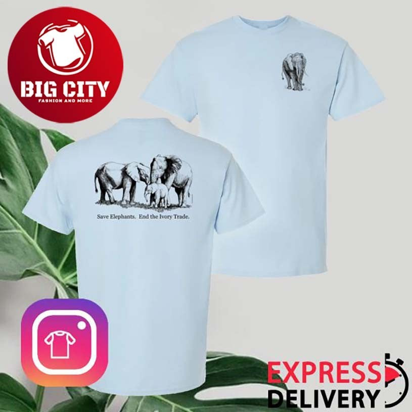 Jimmorris Elephants Environmental Investigation Agency Fundraiser Two Sided Shirt