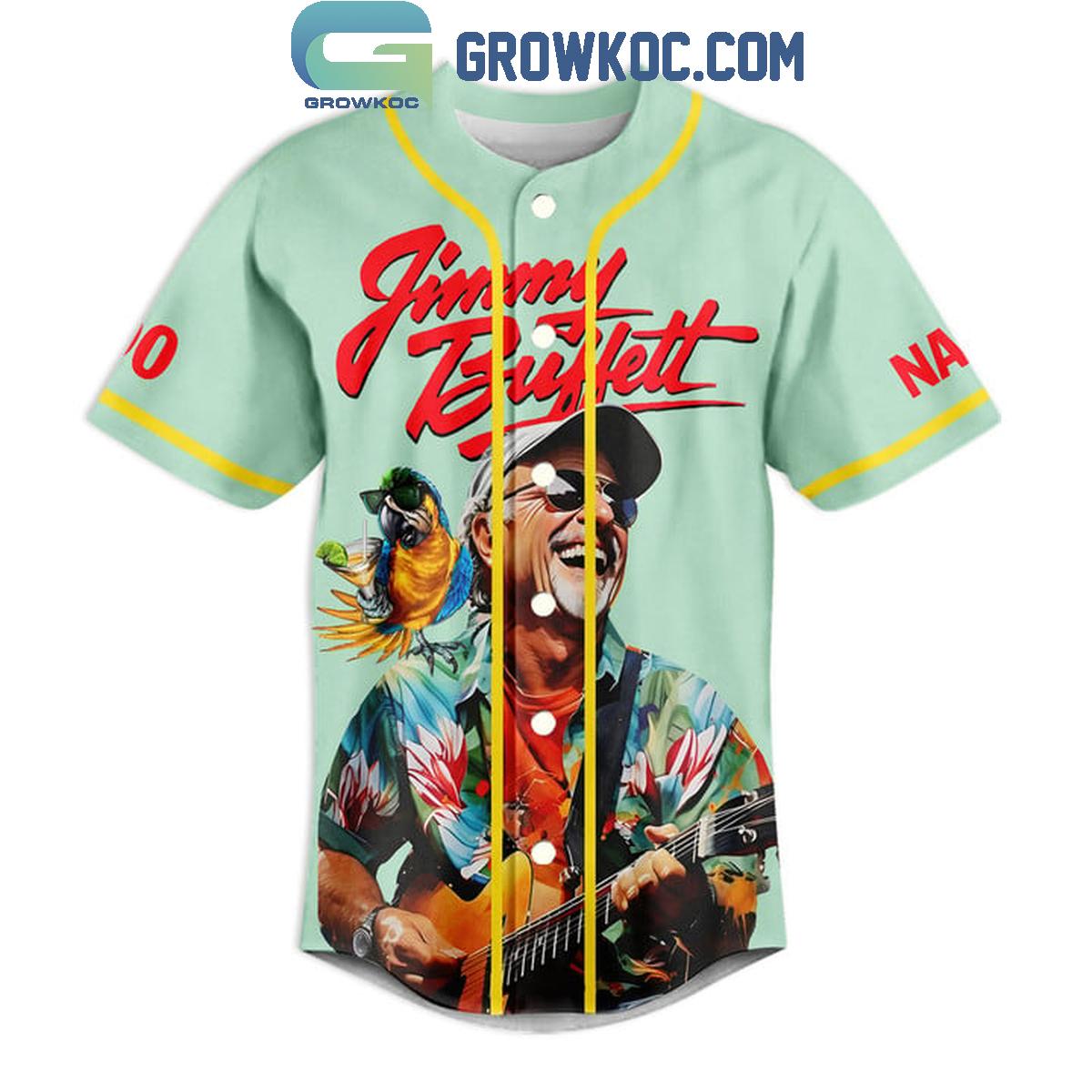 Jimmy Buffett Cheeseburger In Paradise Personalized Baseball Jersey