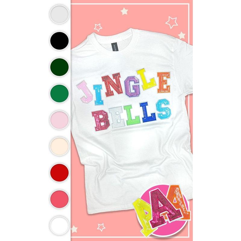 Jingle Bells Sequin Graphic T-Shirt Hoodie, Sweatshirt | WearSparks.com