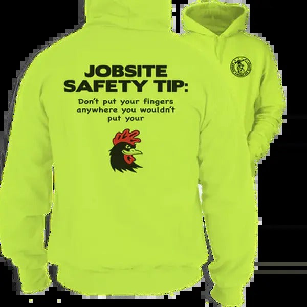 Jobsite Safety -  High Visibility Hoodie Work Gear - Cotton Poly Premium Blend - Designs For Blue Collar Workers Top...