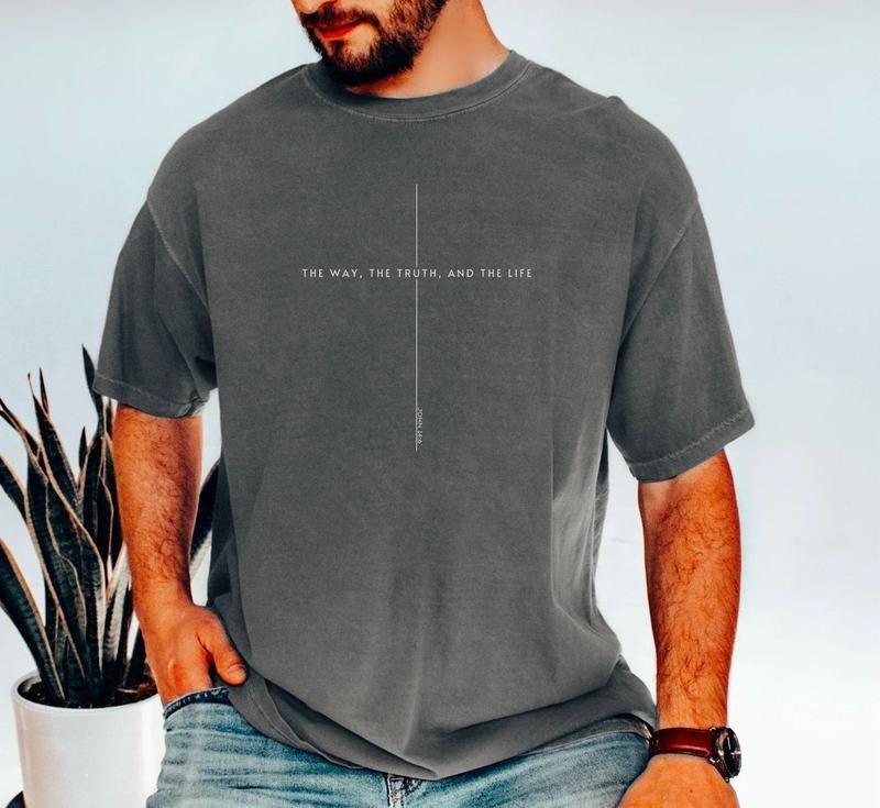 John 14 6 Shirt, Yeshua Sweatshirt, Jesus is King Merch, The Way the Truth the Life Sweater, Jesus Shirt, Mens Christian...