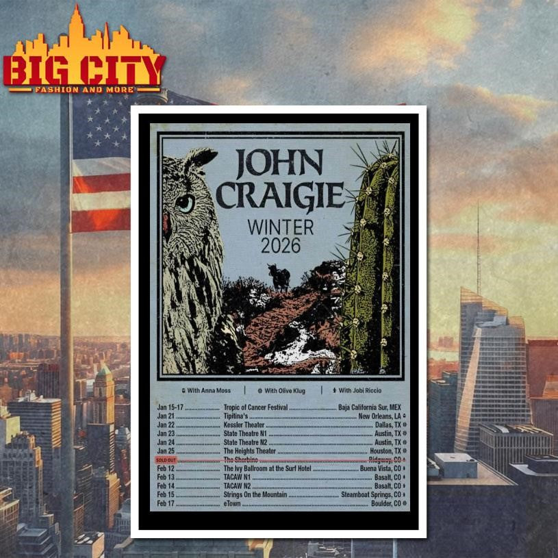 John Craigie Tour Winter 2026 Poster shirt