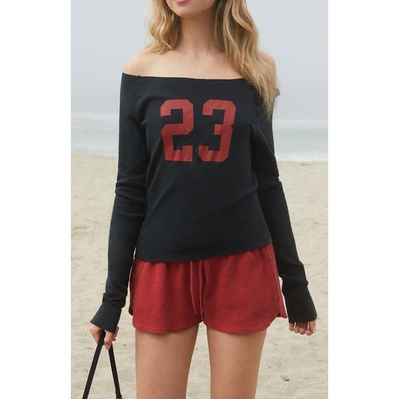 John Galt Women's 23 Long Sleeve Off-The-Shoulder Top - Multicolor T-Shirts, Hoodie, Sweatshirt | WearSparks.com