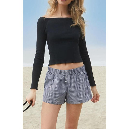 John Galt Women's Black Mayson Off-The-Shoulder Long Sleeve Top T-Shirts, Hoodie, Sweatshirt | WearSparks.com