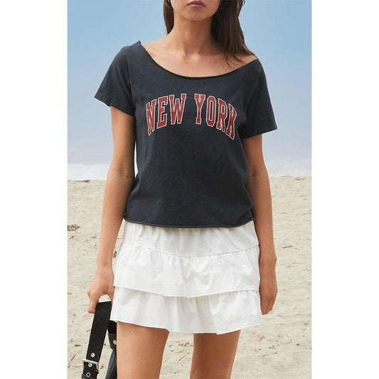 John Galt Women's Chloe New York Off-The-Shoulder Top - Multicolor T-Shirts, Hoodie, Sweatshirt | WearSparks.com