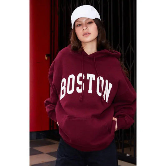 John Galt Women's Christy Boston Oversized Hoodie T-Shirts, Sweatshirt | WearSparks.com