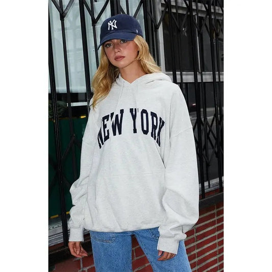 John Galt Women's Christy New York Oversized Hoodie T-Shirts, Sweatshirt | WearSparks.com