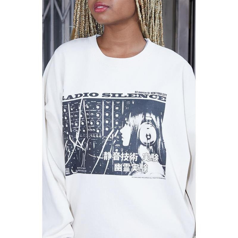John Galt Women's Christy Radio Silence Crew Neck Sweatshirt T-Shirts, Hoodie | WearSparks.com