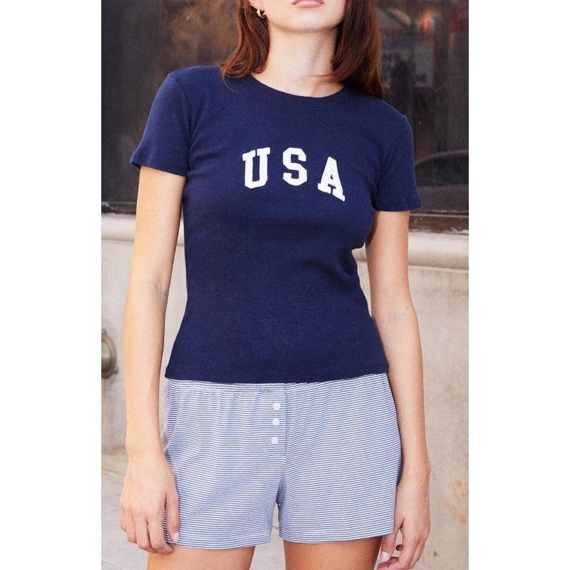 John Galt Women's Emma USA T-Shirt - Multicolor Hoodie, Sweatshirt | WearSparks.com
