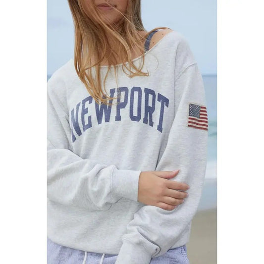 John Galt Women's Erica Off-The-Shoulder Newport Sweatshirt T-Shirts, Hoodie | WearSparks.com