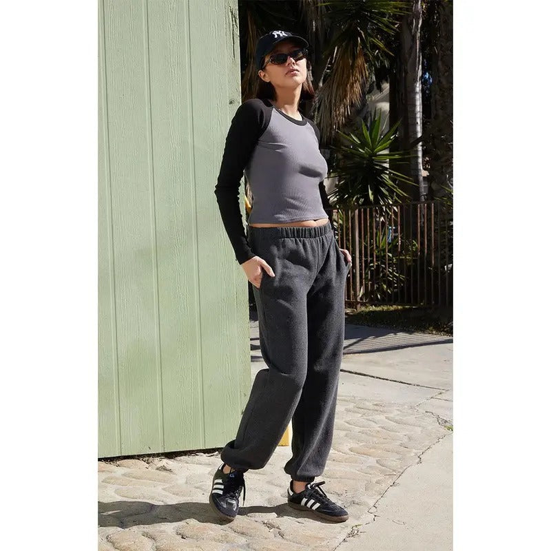 John Galt Women's Grey & Black Bella Long Sleeve Colorblock Top T-Shirts, Hoodie, Sweatshirt | WearSparks.com