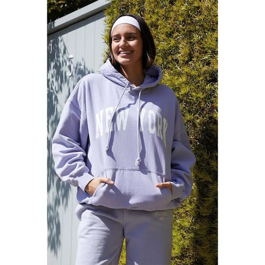 John Galt Women's Light Blue New York Hoodie T-Shirts, Sweatshirt | WearSparks.com