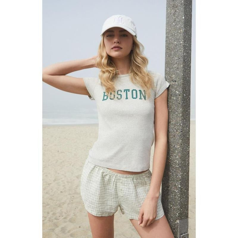 John Galt Women's Light Gray Boston Hailie T-Shirt - Multicolor Hoodie, Sweatshirt | WearSparks.com