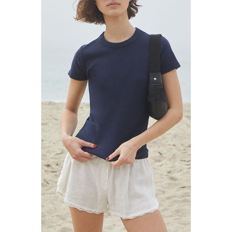 John Galt Women's Navy Hailie T-Shirt Hoodie, Sweatshirt | WearSparks.com