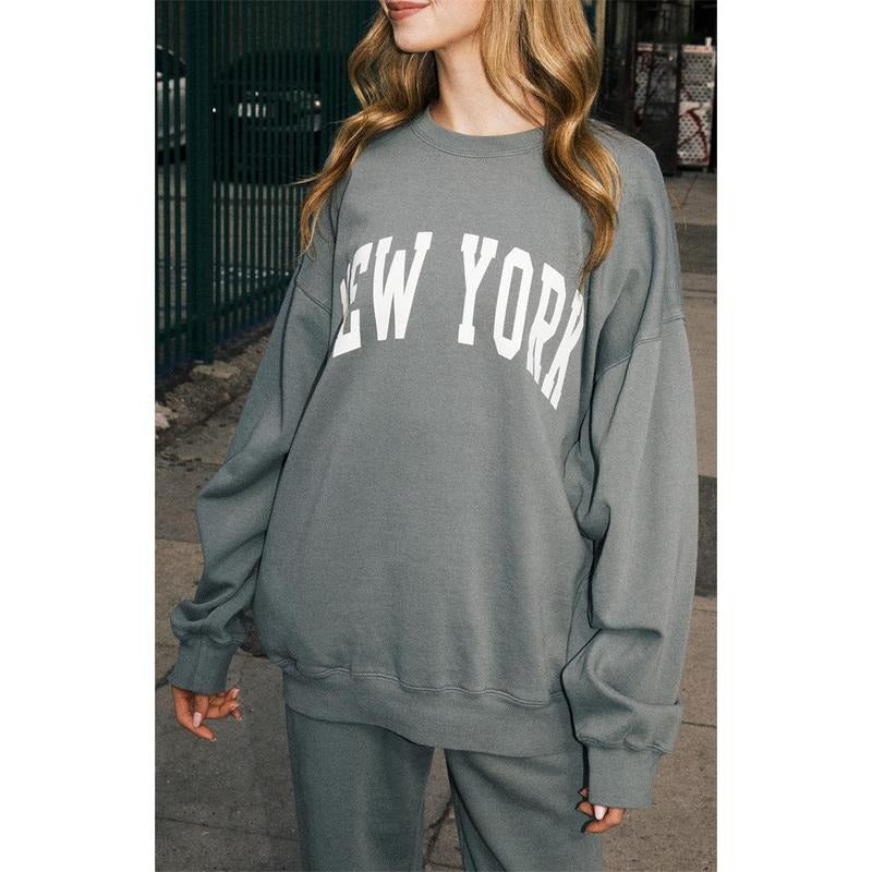 John Galt Women's New York Crew Neck Sweatshirt T-Shirts, Hoodie | WearSparks.com