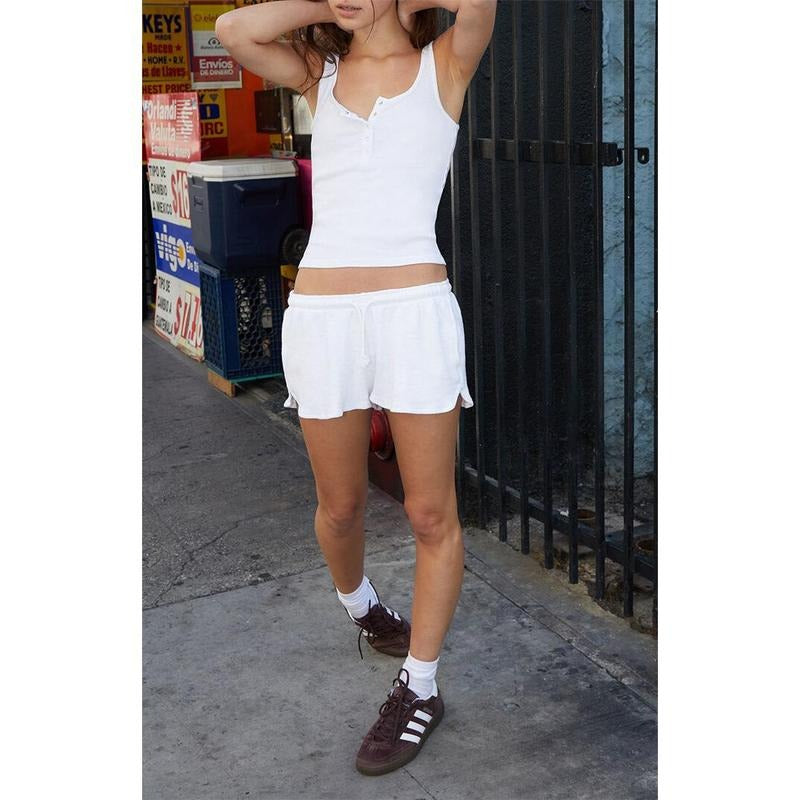 John Galt Women's White Summer Thermal Shorts T-Shirts, Hoodie, Sweatshirt | WearSparks.com