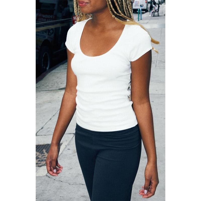 John Galt Women's White Zelly Basic T-Shirt Hoodie, Sweatshirt | WearSparks.com