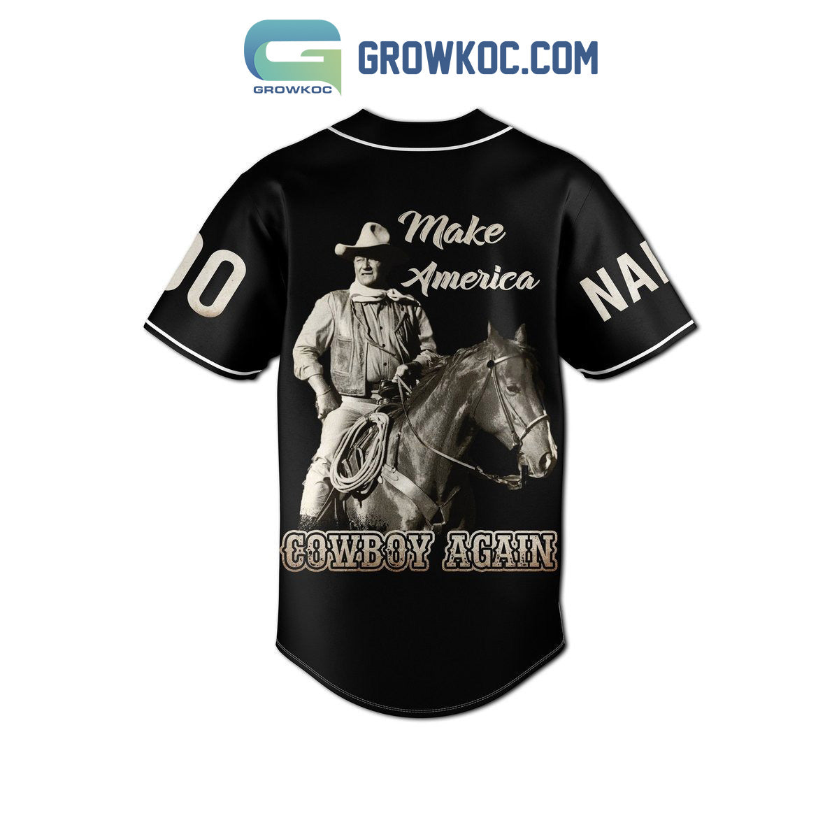 John Wayne Make America Cowboy Again Personalized Baseball Jersey