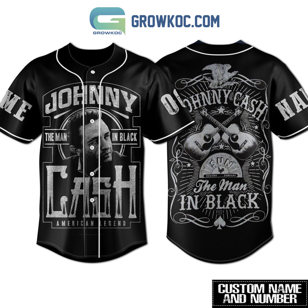 Johnny Cash The Man In Black American Legend Personalized Baseball Jersey