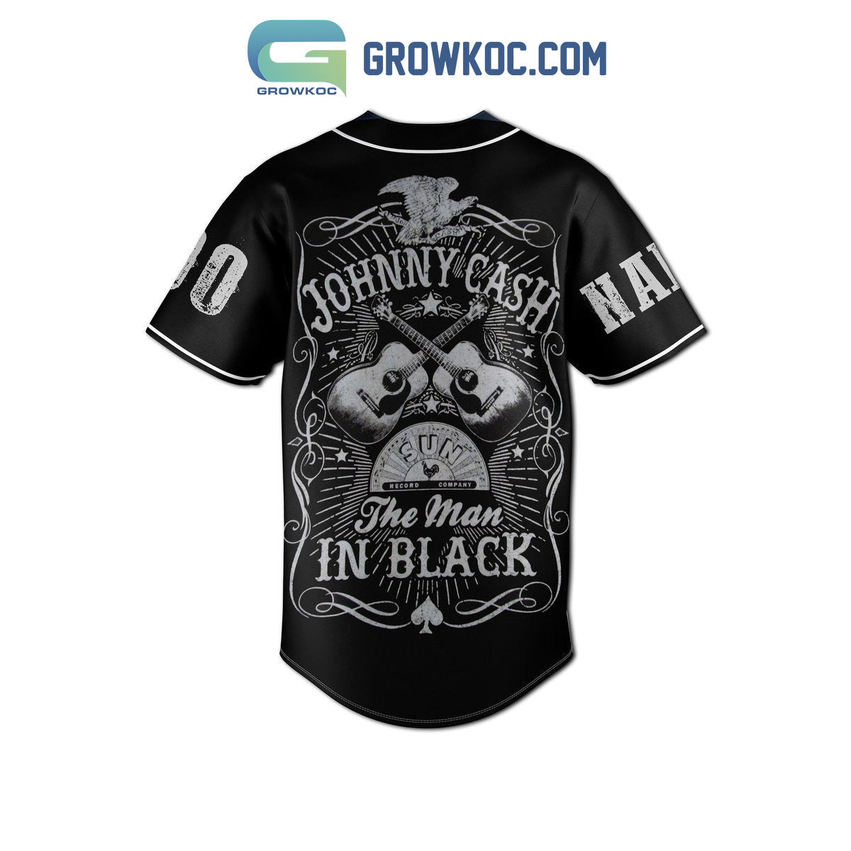 Johnny Cash The Man In Black American Legend Personalized Baseball Jersey