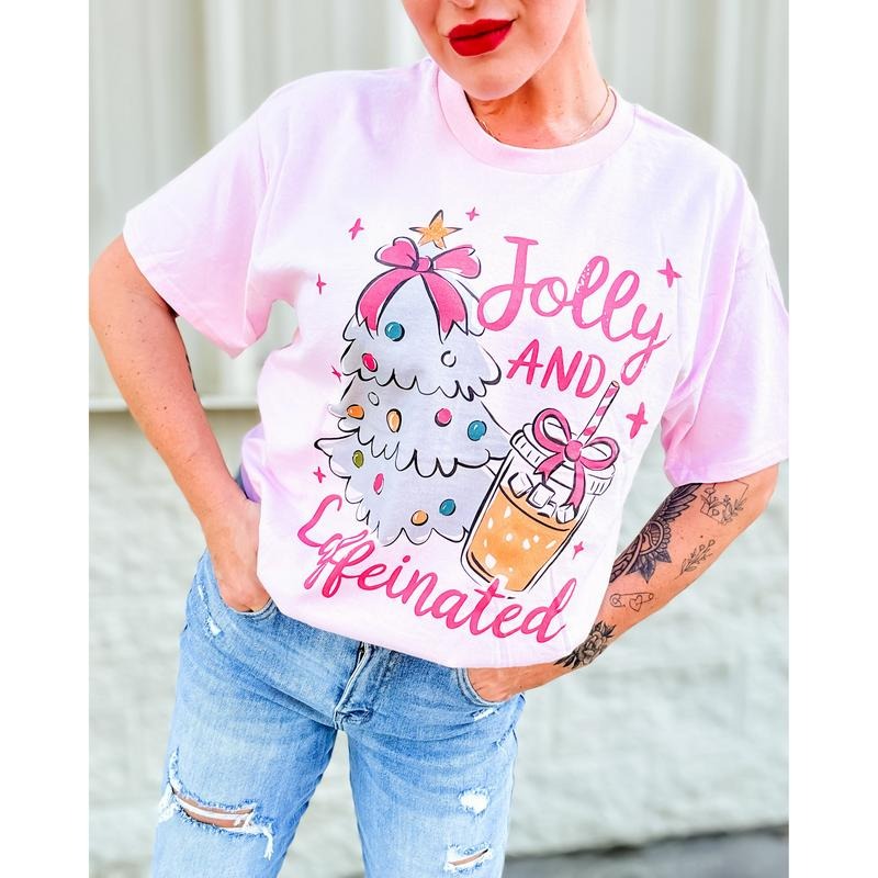 Jolly And Caffeinated Graphic Top T-Shirts, Hoodie, Sweatshirt | WearSparks.com