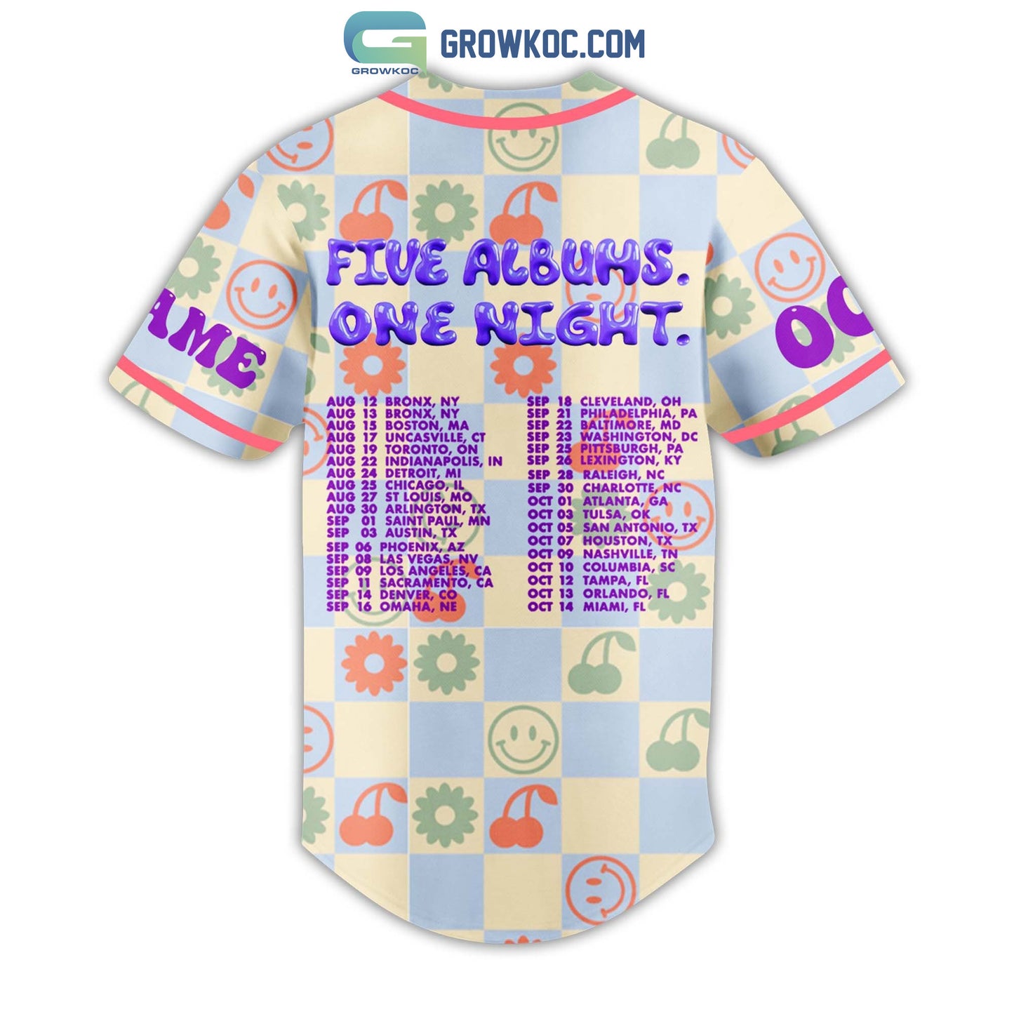 Jonas Brother Five Albums One Night Personalized Baseball Jersey