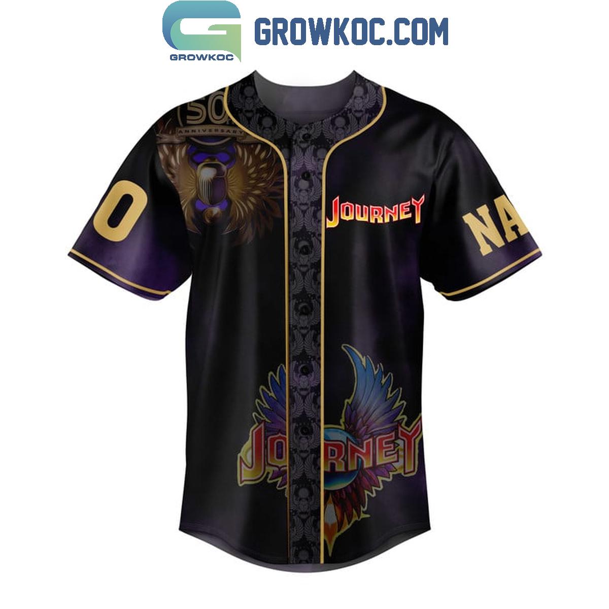 Journey Strangers Waitin’ Up And Down Fan Personalized Baseball Jersey