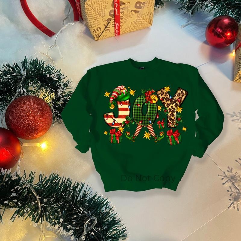 Joy Christmas DTF Transfer ONLY - This is NOT a T Shirt Hoodie, Sweatshirt | WearSparks.com