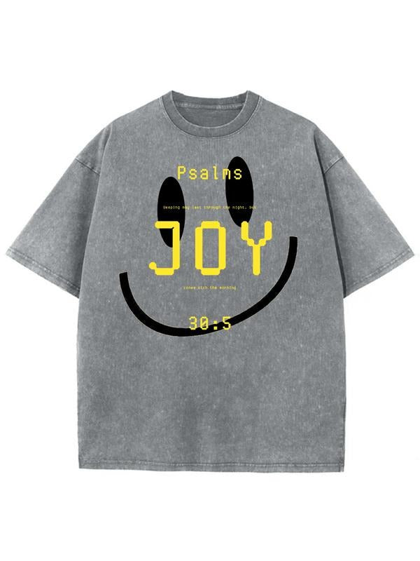 Joy Psalm 30_5 Unisex Washed T-Shirt, Christian Jesus  t shirts, Vintage 90s Graphic Tee Gift Cotton Top Womenswear...