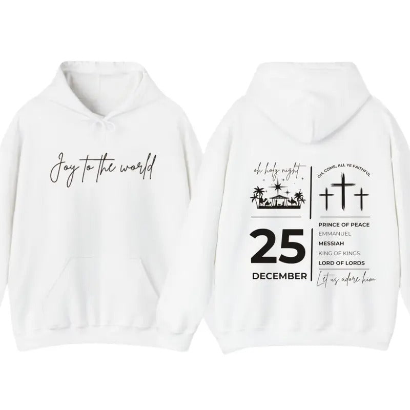Joy To The World Christmas Hoodie T-Shirt, Nativity Shirt, True Story Chirstmas Hoodie, Christian Jesus Christmas Shirt,...