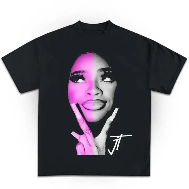 Jt Signature Face Graphic Tee T-Shirt, Gift For Women and Man Unisex T-Shirt 90s Vintage Bootleg Unisex Rap T-Shirt...