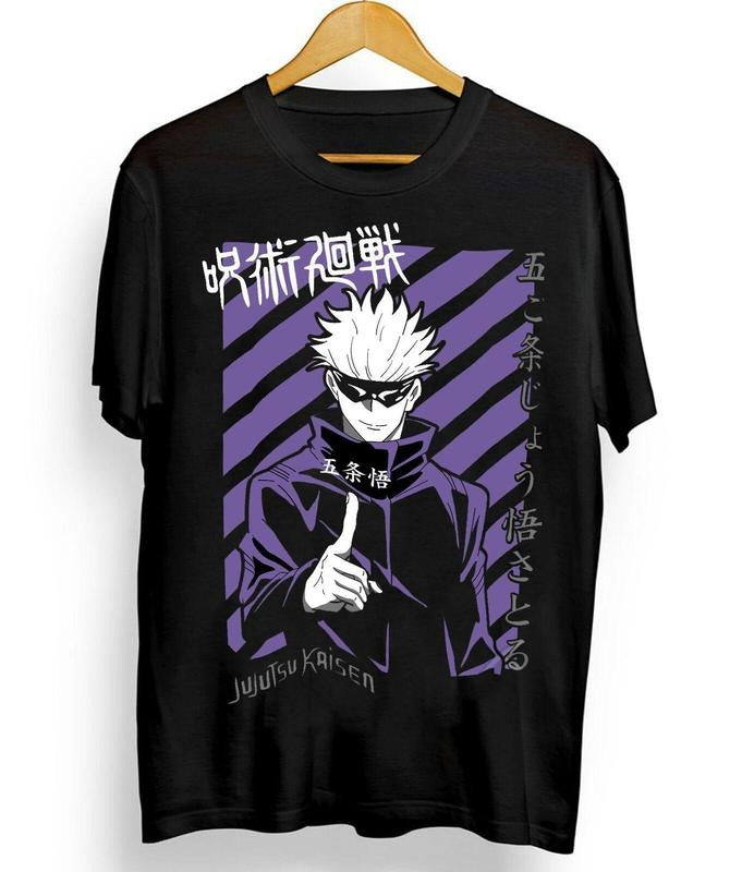 Jujutsu Kaisen Graphic Tee Manga Anime Saturo Gojo Black T-Shirt For Fans Top Tshirt Streetwear Crewneck Hoodie, Sweatshirt
