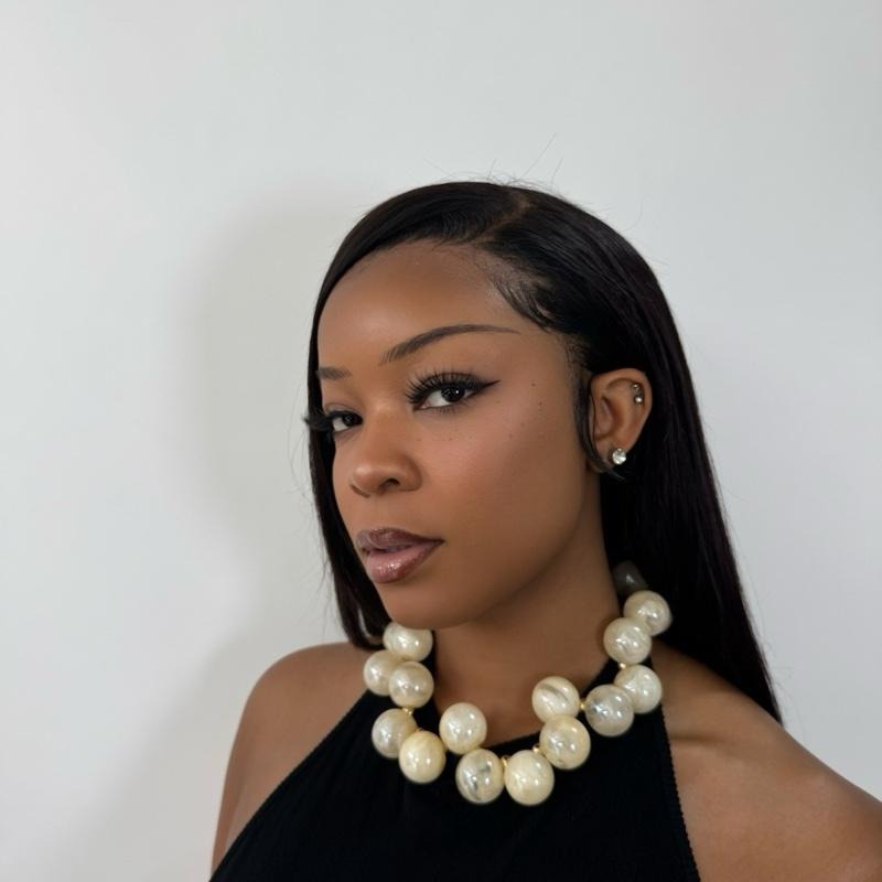 Jumbo Pearl Earrings Necklace Set - Set of Two Earrings with Necklace Stunning Jumbo Pearls, Perfect for Enhancing Your...