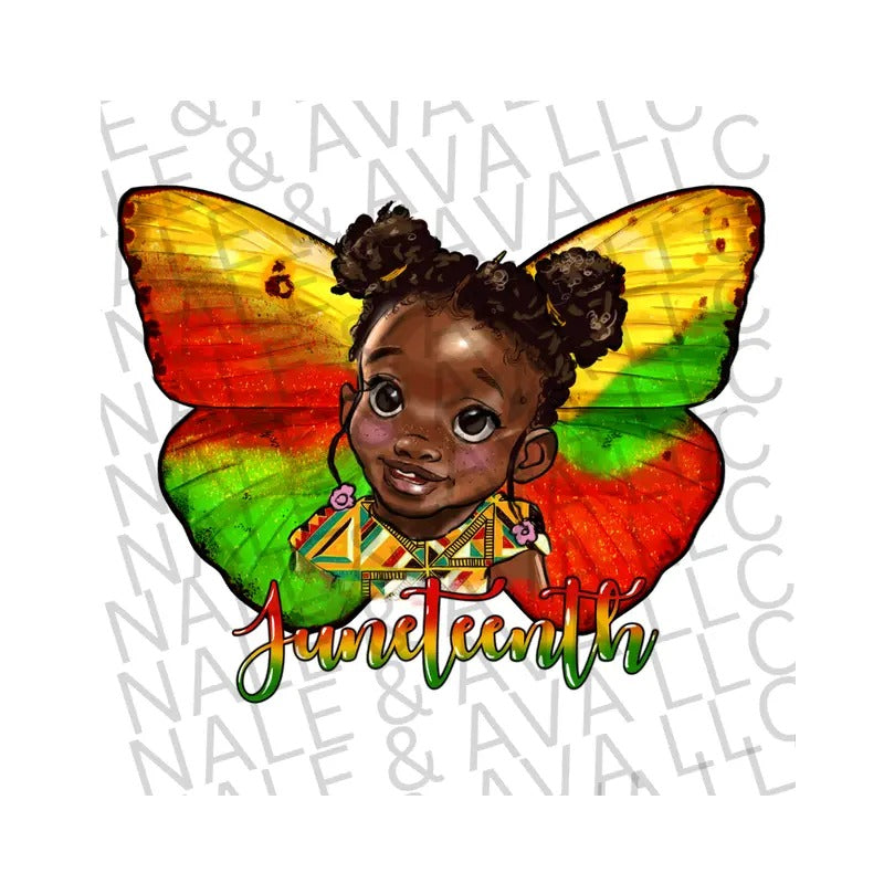 Juneteenth Butterfly Girl Direct To Film Transfer T-Shirts, Hoodie, Sweatshirt | WearSparks.com