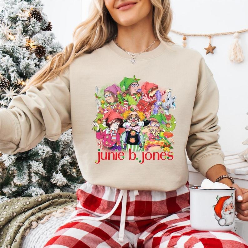 Junie B Jones Children's Books Christmas Sweatshirt, Junie B Teacher Christmas T-shirt, Book Lover Shirt, Christmas...
